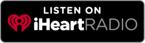 Button with iHeartRadio logo linking to Planes, Trains, & Kids Abroad travel podcast