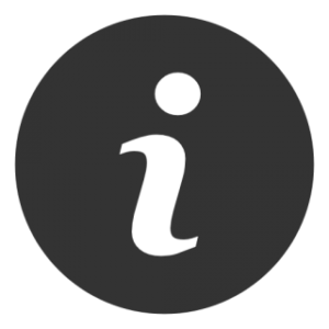 round black circle with lowercase i to represent information