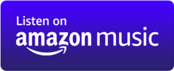 Button with purple Amazon Music logo linking to Planes, Trains, & Kids Abroad travel podcast